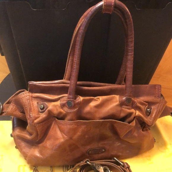 Frye Brown Leather Bag/Satchel 
13"wide x 6"deep across bottom x 10" high - Picture 4 of 16